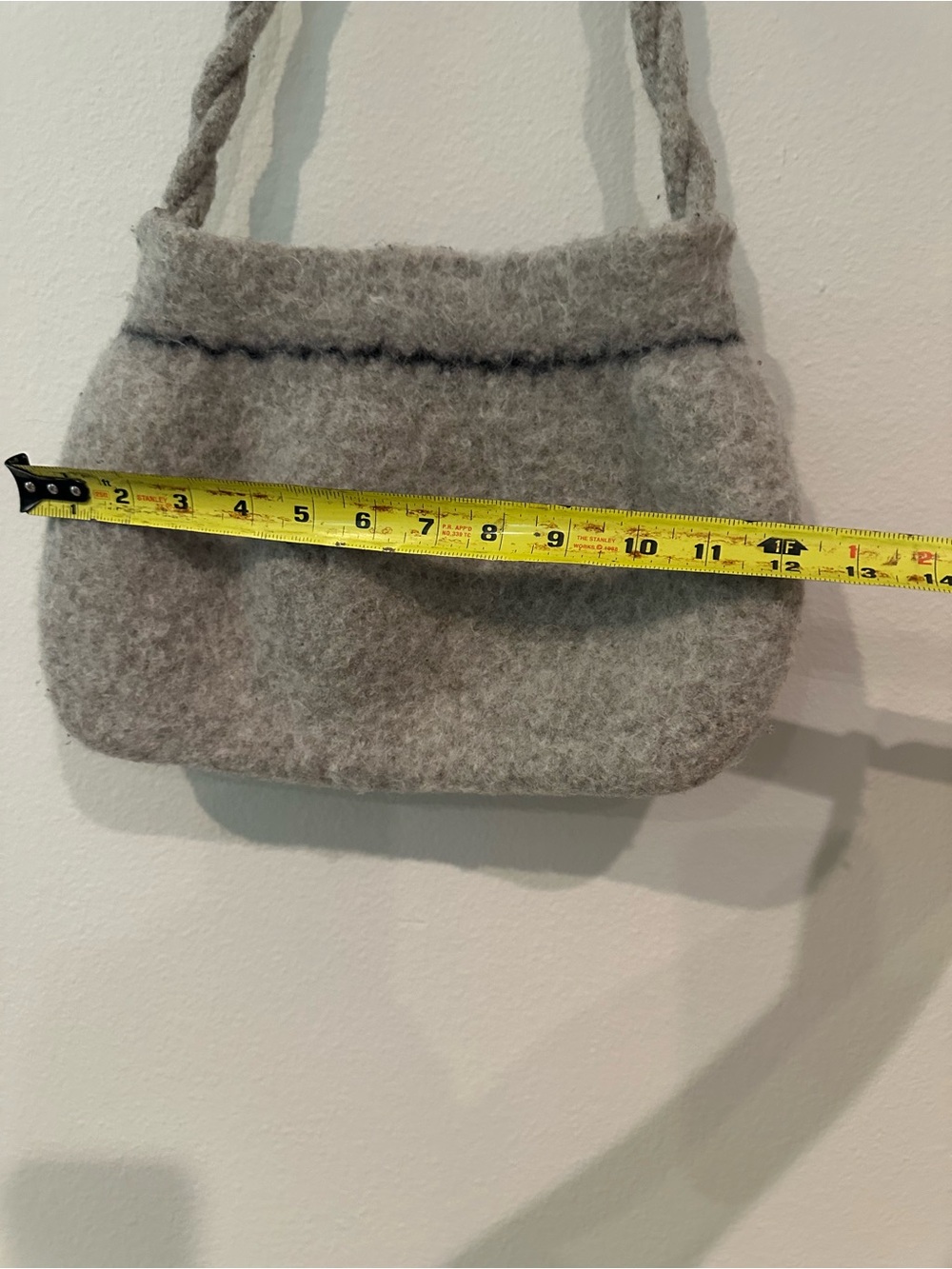 Handcrafted Felted Wool Rosette Shoulder Bag – Heather Grey - Picture 5 of 7